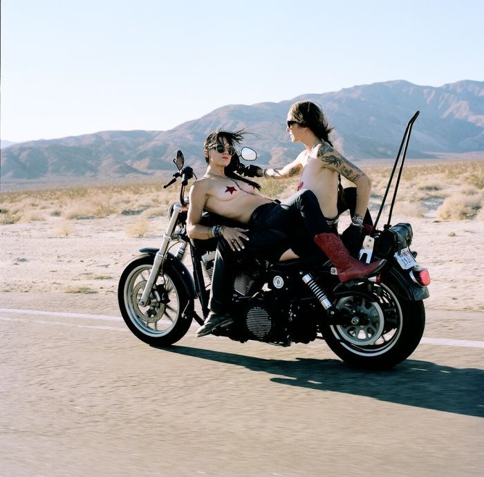 Girls on a motorcycle in Kerman