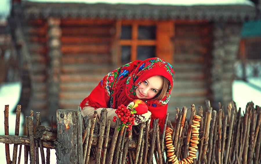 Sexy girl Women in Slavic costumes in Kerman